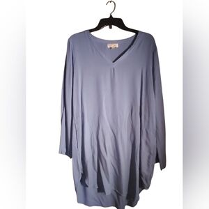 Cloth And Stone Blue Womens Flowy Dress Long Sleeve M High Low Lagonlook Casual